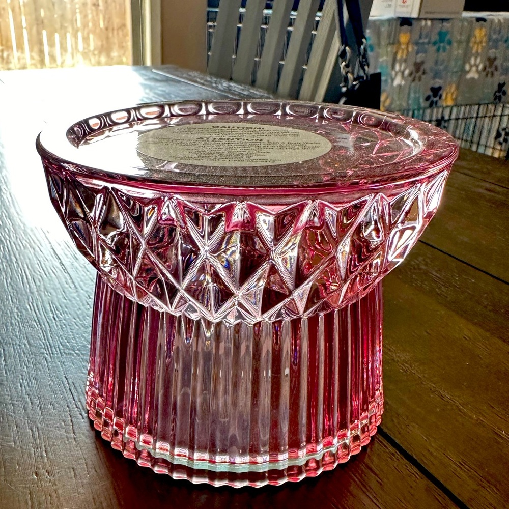 Pink Bath and body works 3 wick candle stand